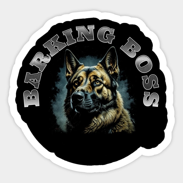 German Shepherd: Funny Dog Puns Sticker by MEWRCH